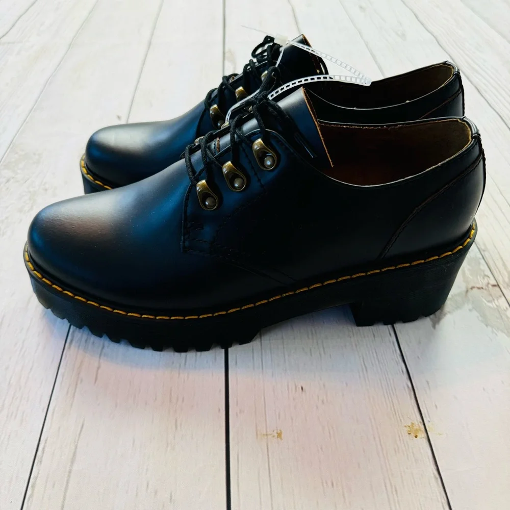 Dr Martens Leona Lug Sole Platform Derby Shoes Size 11
